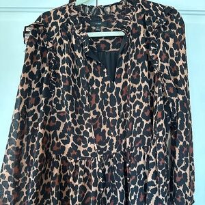 Long Sleeve JCrew Cheetah Printed Dress